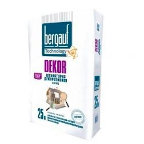 Штукатурка декоративная Bergauf DEKOR короед белый 2,5 мм 25 кг