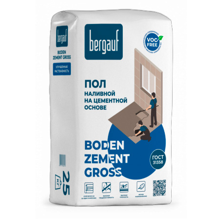 Пол наливной Bergauf Boden Zement Gross 25кг