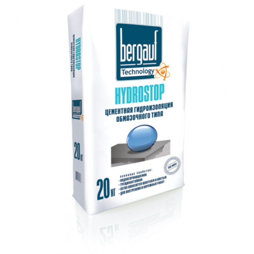 Гидроизоляция Bergauf Hydrostop цементная обмазочная 20 кг